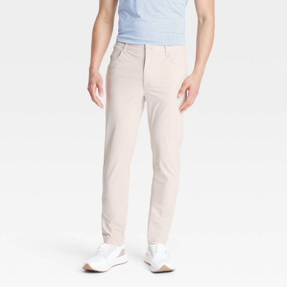 Men's Slim Fit 5-Pocket Pants - All In Motion Light Gray 32x32